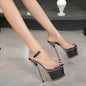 Elegant Crystal Stiletto Platform Heels - Black 38 - heels