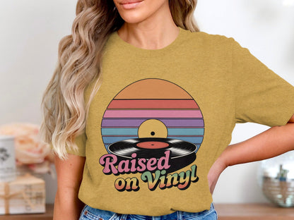 Raised On Vinyl Vintage Retro Style Design Graphic T-Shirt- Cloud 16 Clothing Co.- {{Product type}}