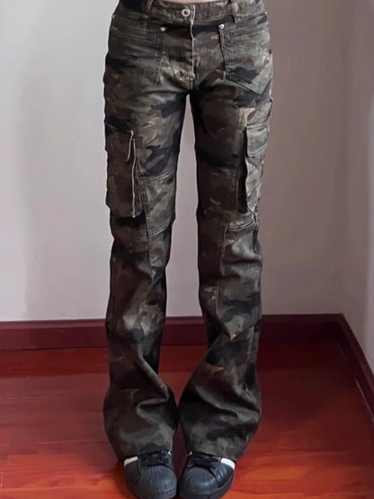 Men's Full Size Camouflage Cargo Jeans Plus Size - -