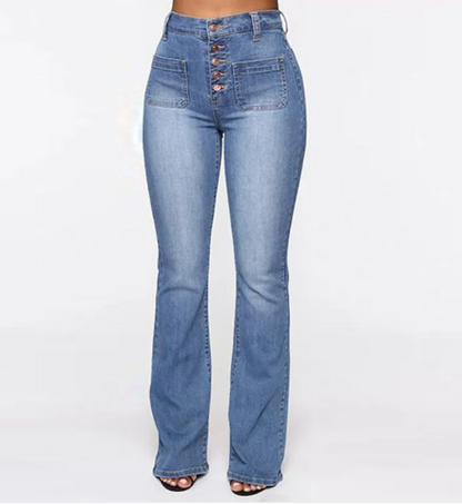 Chic High-Rise Plus Jeans - Light Blue 3XL - Women's Fashion - Women's Clothing - Bottoms - Jeans