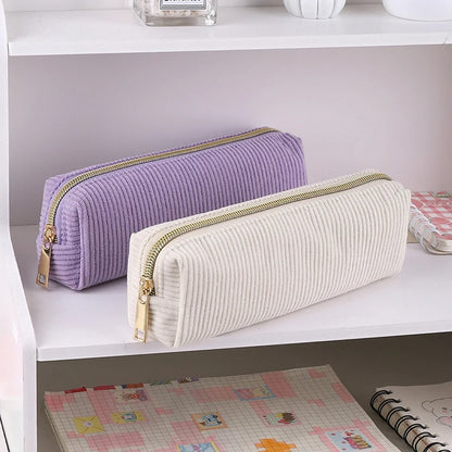 Pencil Pouch Stationery Corduroy Pen Case