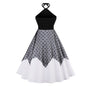 Elegant Lace Halter Evening Dress for Women - Black stitching L - dress
