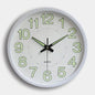 W103 12 Inch a Large Decorative Glow in Dark Luminous Wall Clock grey green One size