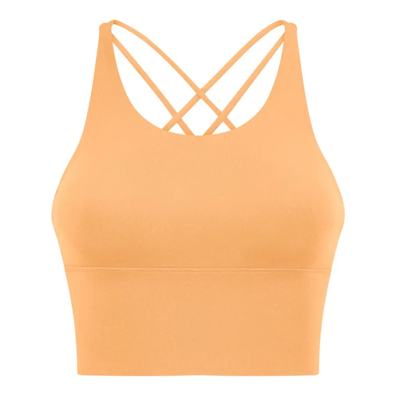 Comfort Full Support Padded Wire Free Cross Back Yoga Sports Bra Seamless