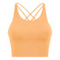 Comfort Full Support Padded Wire Free Cross Back Yoga Sports Bra Seamless Orange