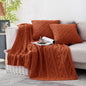 Homiest Cable Knit Throw Blanket and Pillow Set Rust - Rust 50 x 60 Inch Blanket & 18 x 18 Inch Pillow - blanket