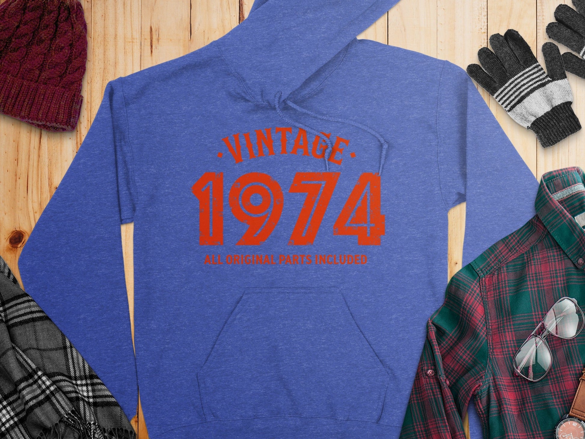 Vintage 1974 All Original Parts Included Design Hoodie- Cloud 16 Clothing Co.- {{Product type}}