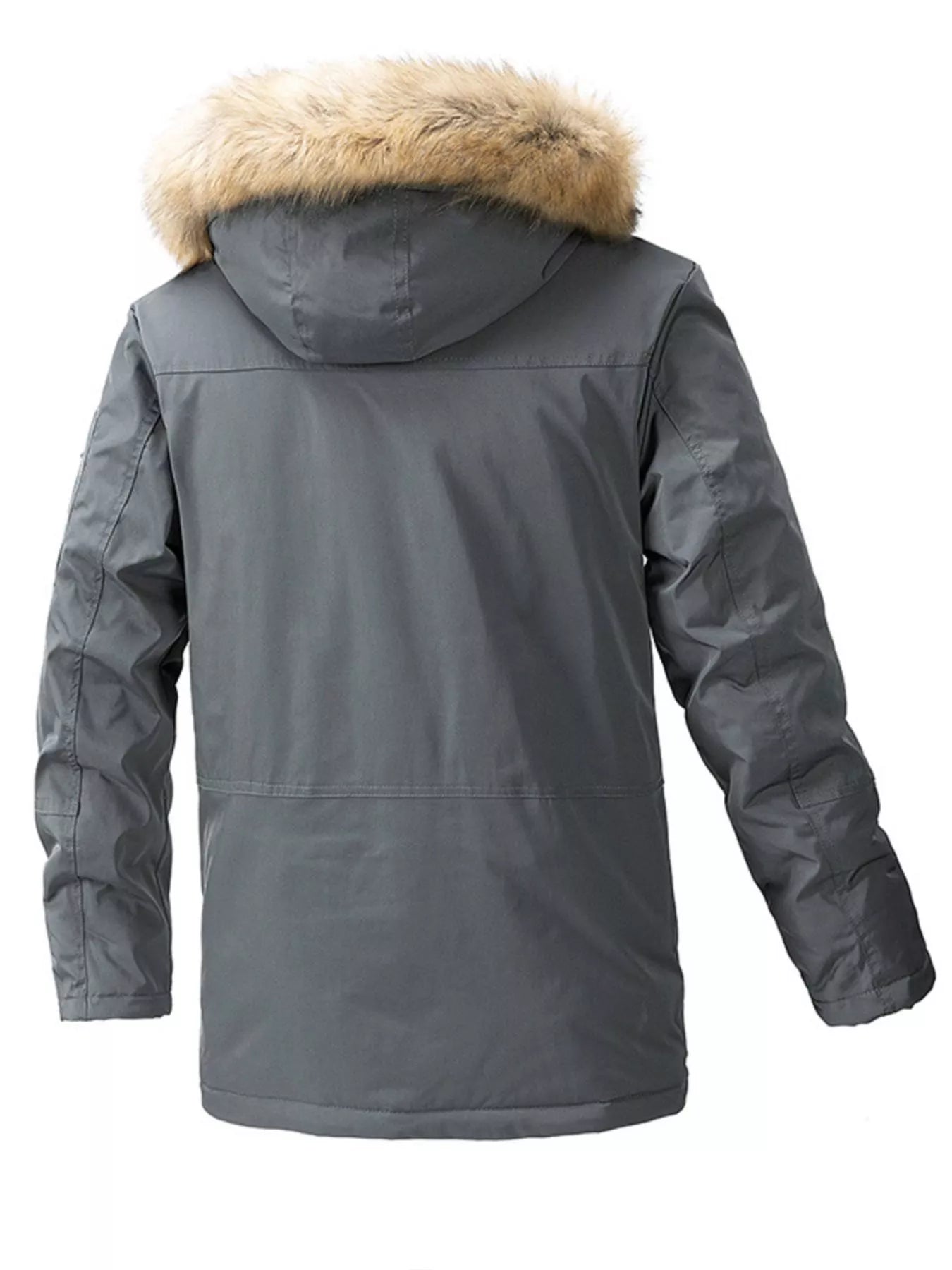 Men's Plus Size Fur Hooded Winter Parka Coat - -