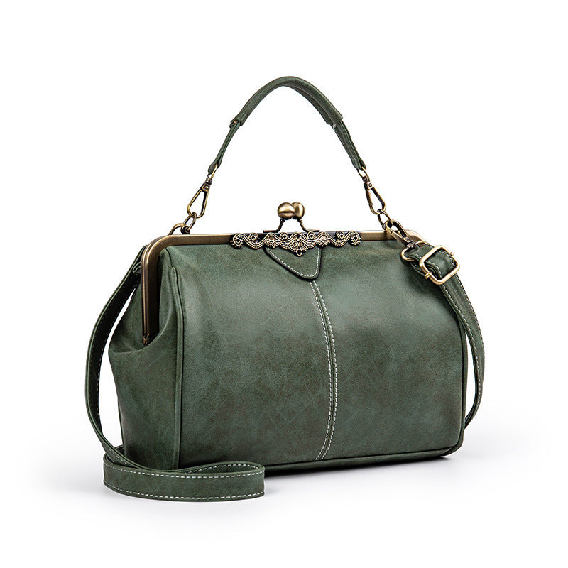 Matte Leather Womens Shoulder Bag - - shoulder bag