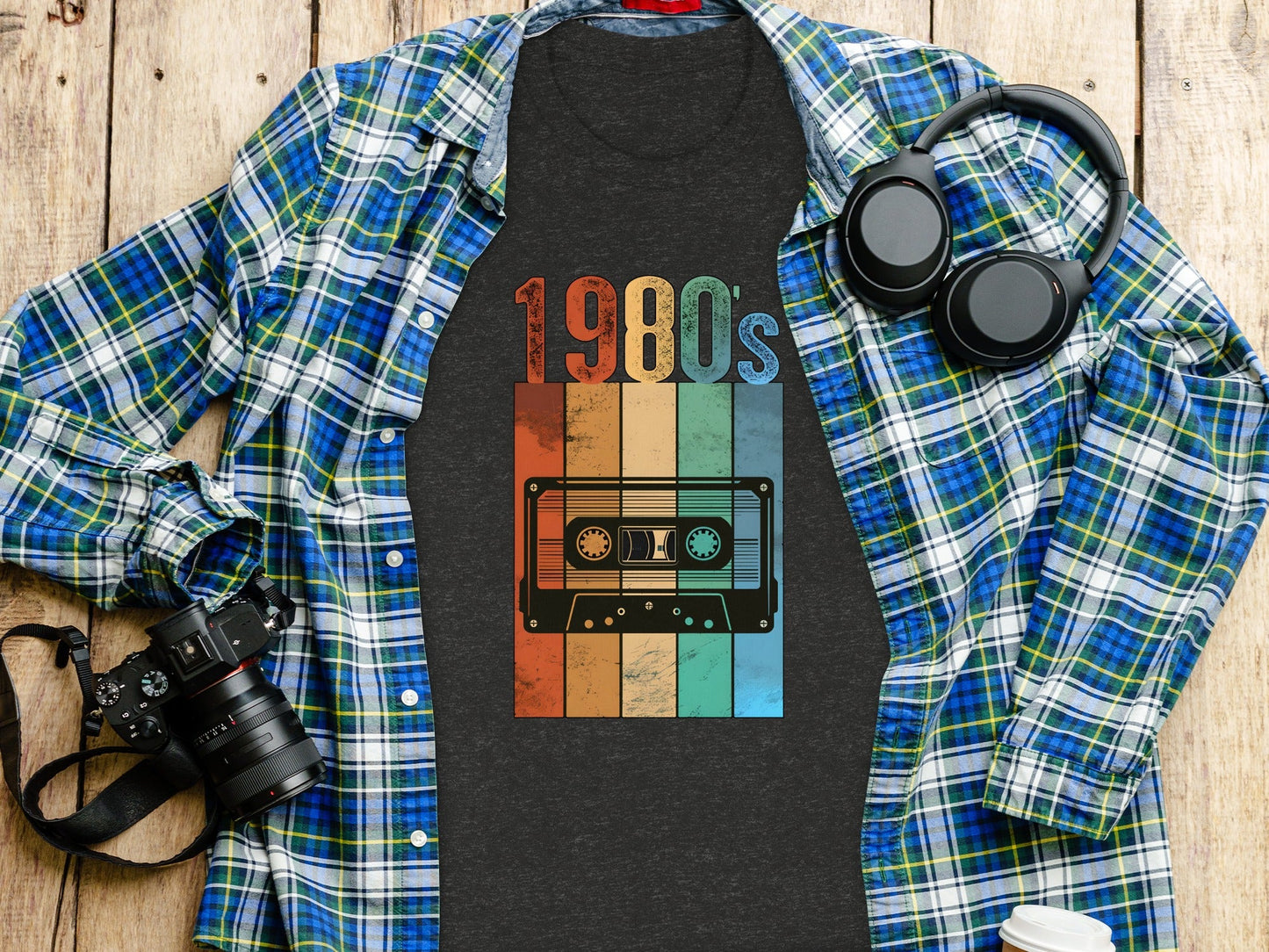 Vintage 1980s Retro Cassette Tape Cool Design T-Shirt- Cloud 16 Clothing Co.- {{Product type}}