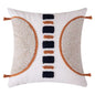 Cotton Macrame Pillow Case Woven Tufted Throw Pillow Cover With Tassel orange black white