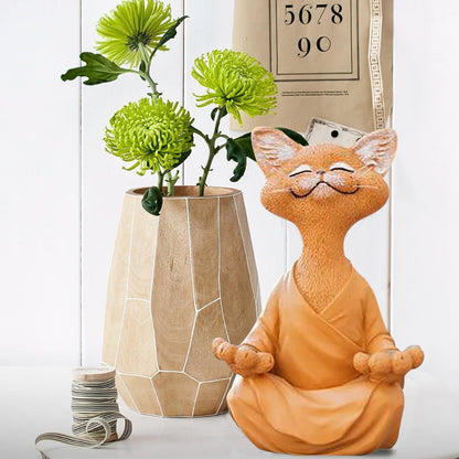 Zen Cat Buddha Statue - - statues