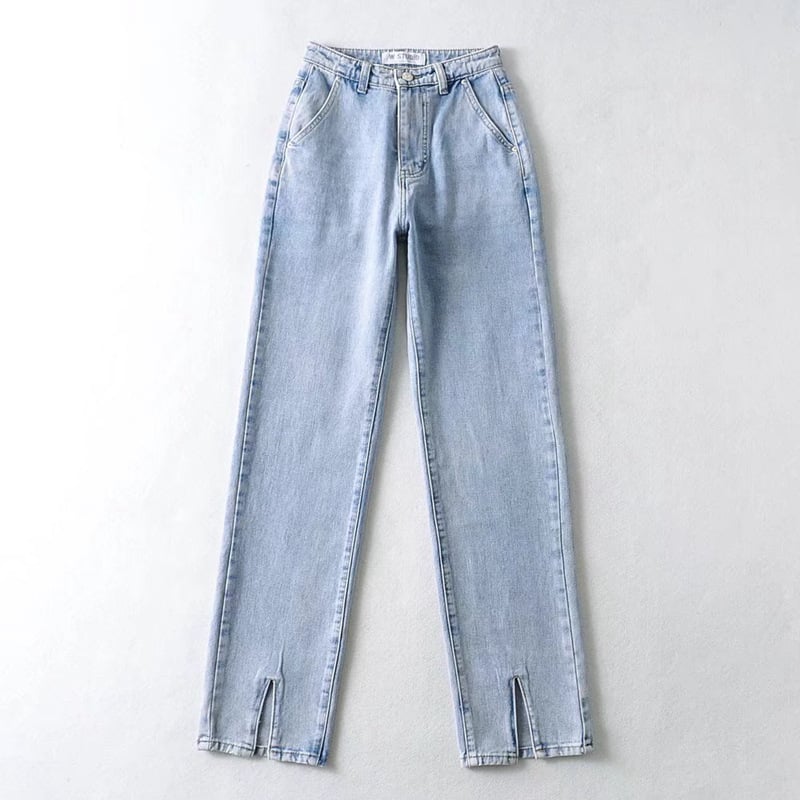 American Retro High-Waisted Jeans - Light Blue L - Women's Fashion - Women's Clothing - Bottoms - Jeans