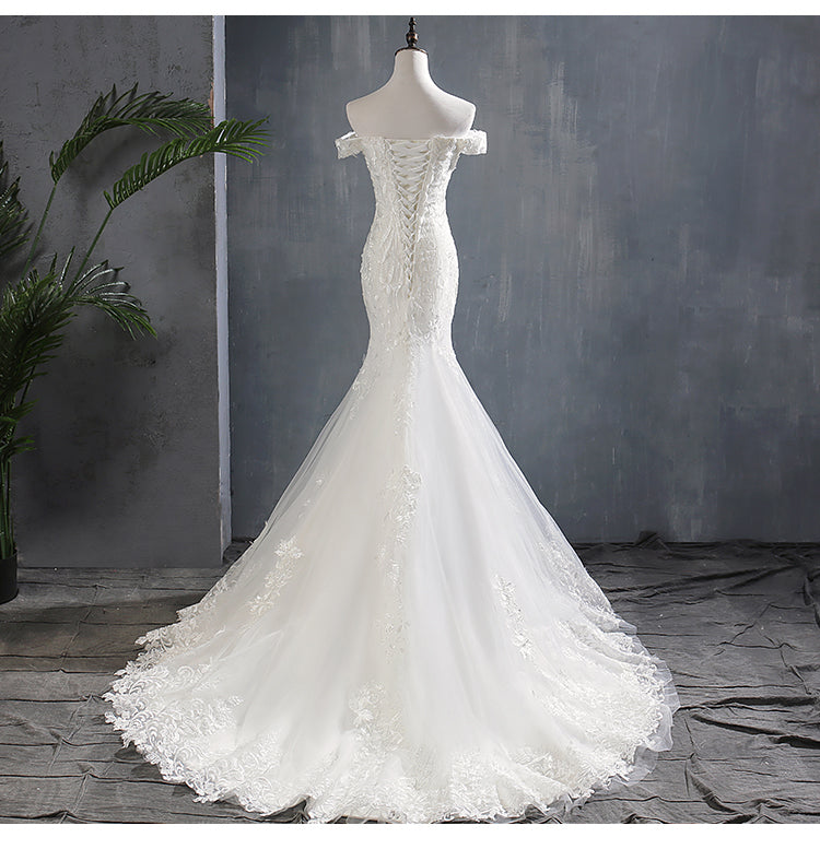 Elegant Mermaid Lace Bridal Gown - - dress