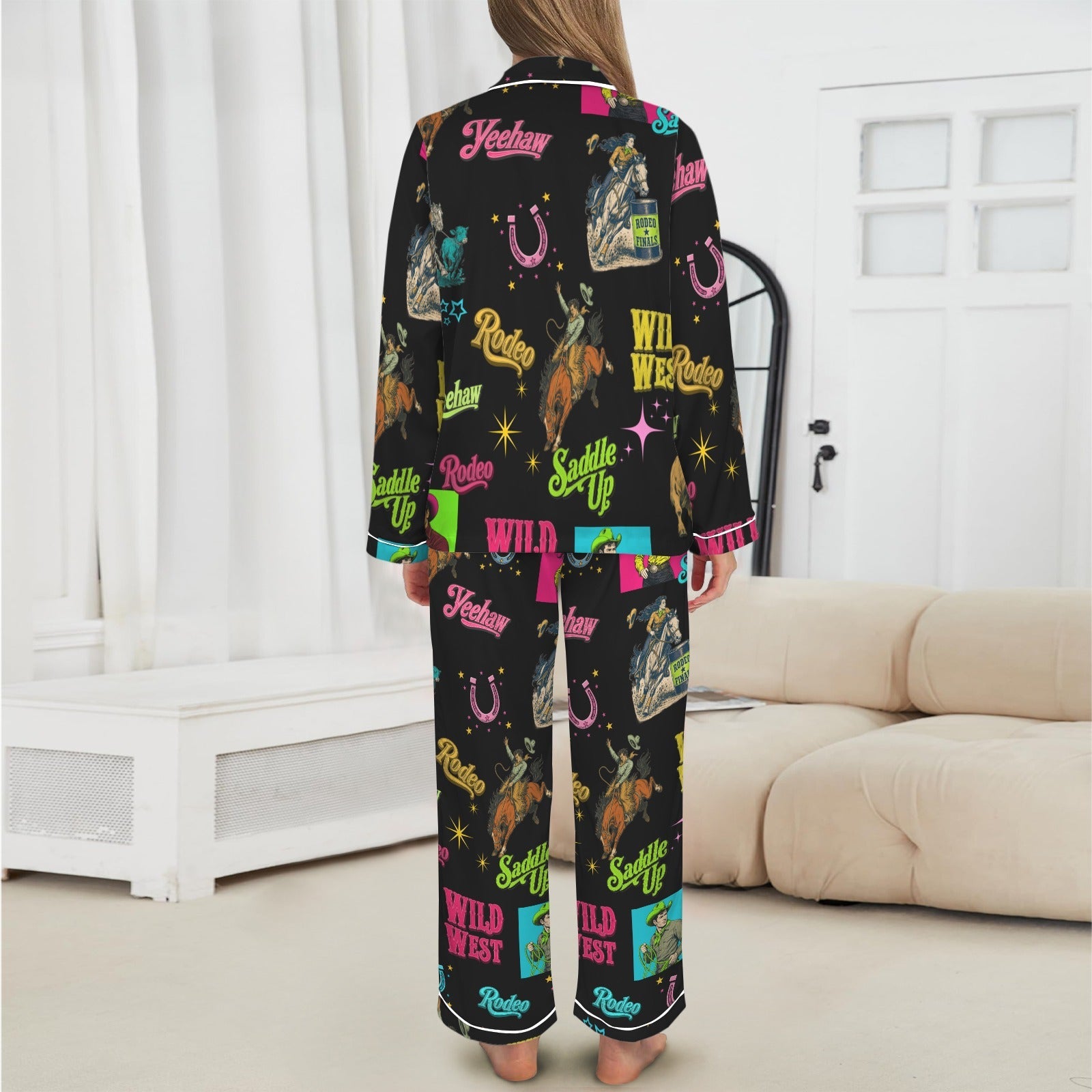 Baha Ranch The Last Round Up Satin Pajama Set - - Pajama Sets