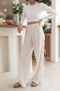 Loose Side Lace-up Casual Pants - Khaki Plaid - pants