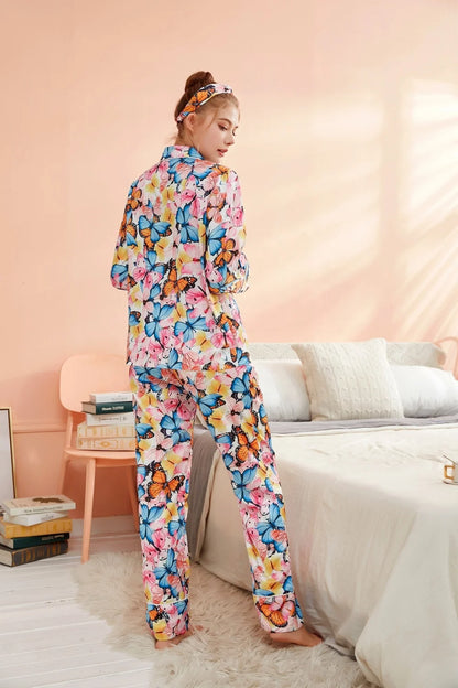 Silk Pajamas Pajamas With Headband