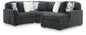 Midnight-Madness - Sectional - Dark Gray 4 Pc. Sectional With RAF Corner Chaise And Armless Chair - Stationary Sectionals