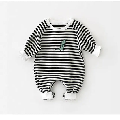 Newborn Baby Striped Rompers Black white 6-9M