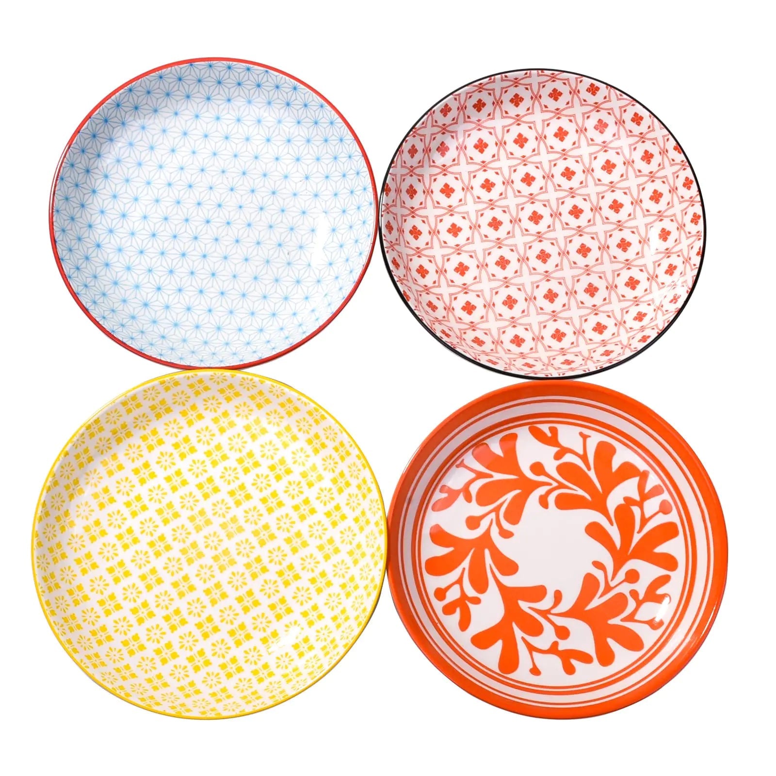 Set of 4 7 Inch Japanese Ceramic Dessert Plates - - plates