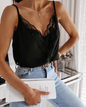 Backless Chiffon Halter Top with Spaghetti Straps - black - Women's Fashion - Women's Clothing - Tops & Tees - Tank Tops