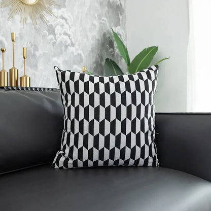 Cotton Linen Home Decor Indoor Decorative Cushion Sofa Pillows Dark Gray