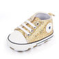 Fashionable Cute Canvas Shoes for Newborn Babies - Gold 11 cm - baby shoes
