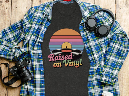 Raised On Vinyl Vintage Retro Style Design Graphic T-Shirt- Cloud 16 Clothing Co.- {{Product type}}