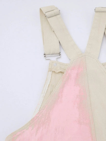 Colorful Wide Leg Overalls - -
