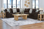 Midnight-Madness - Sectional - Dark Brown 3 Pc. Sectional - Stationary Sectionals