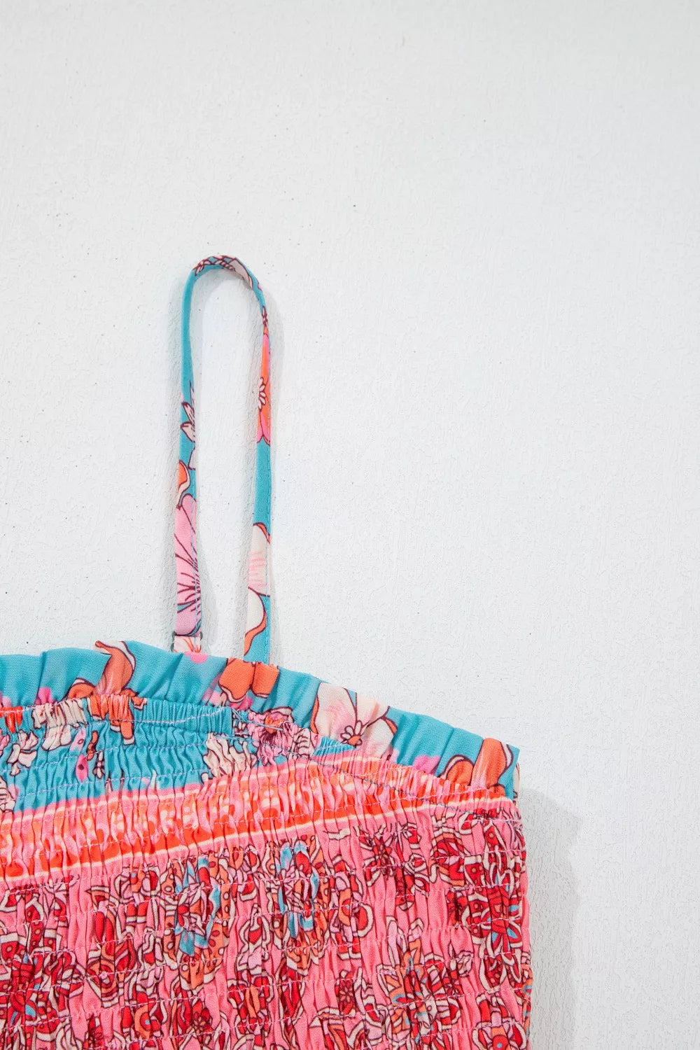 Bohemian Ethnic Print Spaghetti Straps Vacation Maxi Dress - - dresses