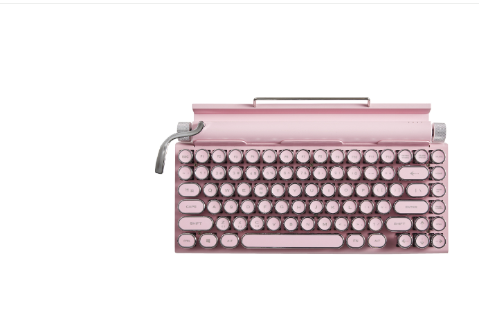 Retro Typewriter Mechanical Keyboard - pink - keyboard