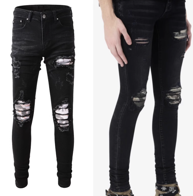 TrendFlex Pleated Mens Jeans - Black 40 - jeans