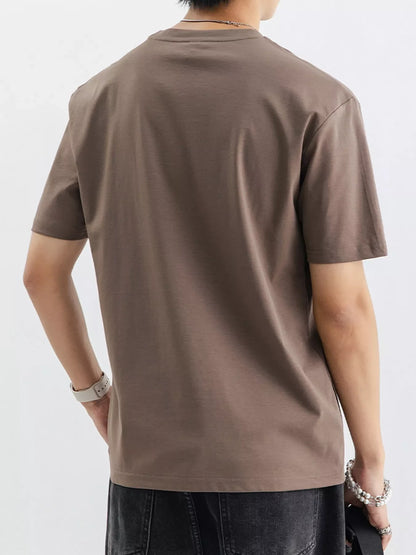 Men's Plus Size Casual Solid Color T-Shirt - -
