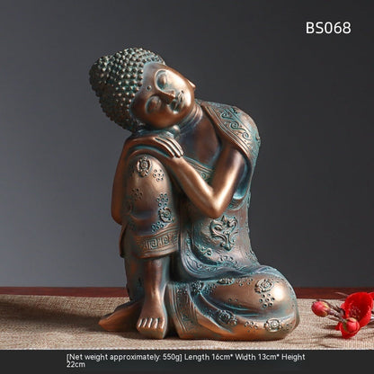 Resin Zen Buddha Garden Statue – Indoor & Outdoor Asian Home Decor - Bronze Sitting Buddha - Garden Statues