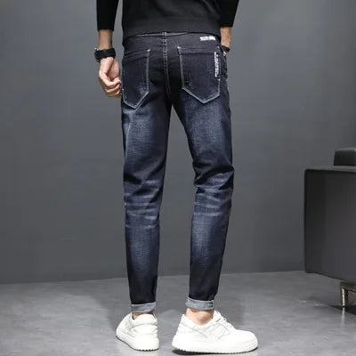 Jeans Men's Spring and Autumn With Slim Feet