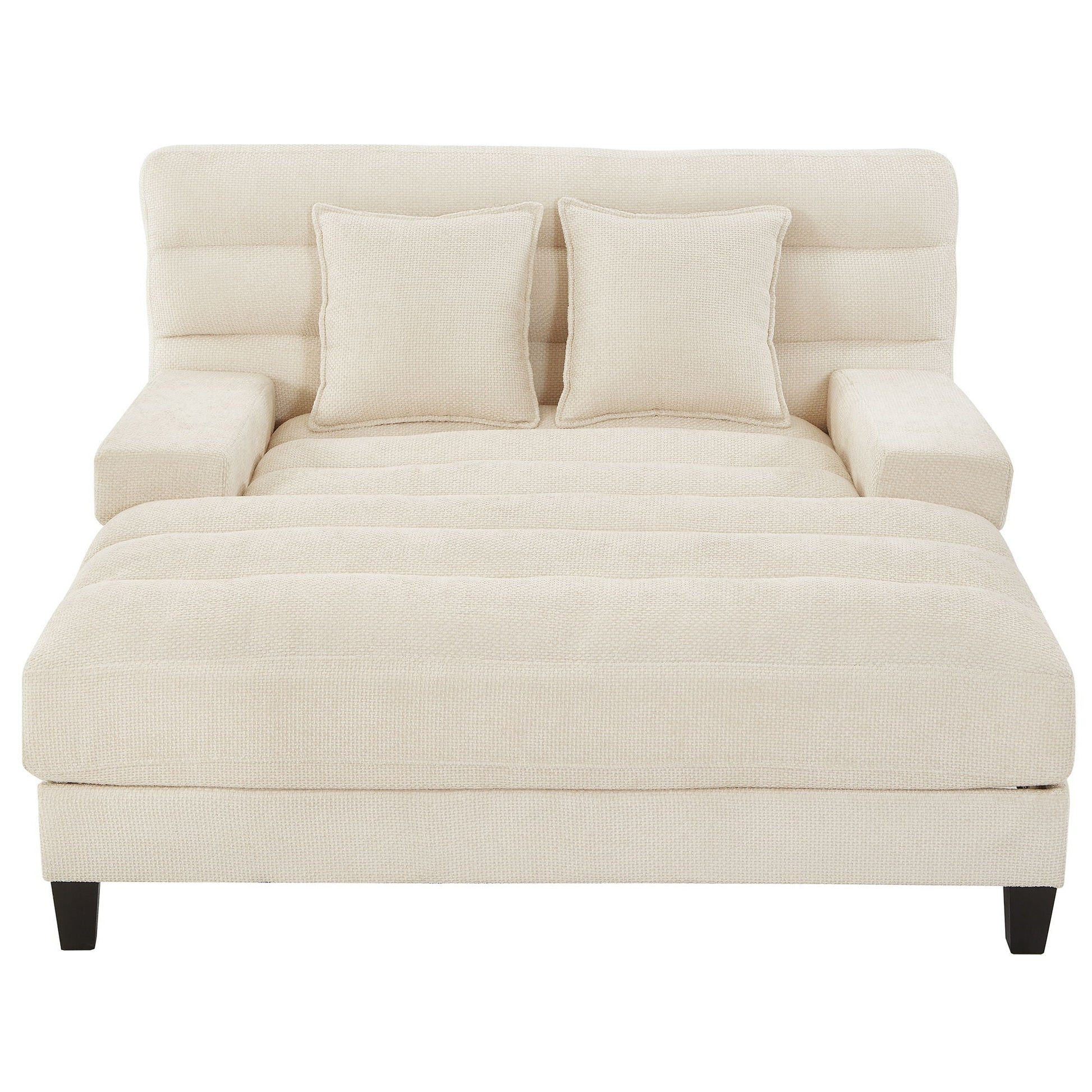 Chaise Bed Lounge Sofa Chair With Adjustable Backrest And LED Light Strip- Unique Piece Furniture- {{Product type}}