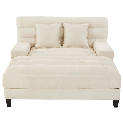 Chaise Bed Lounge Sofa Chair With Adjustable Backrest And LED Light Strip- Unique Piece Furniture- {{Product type}}