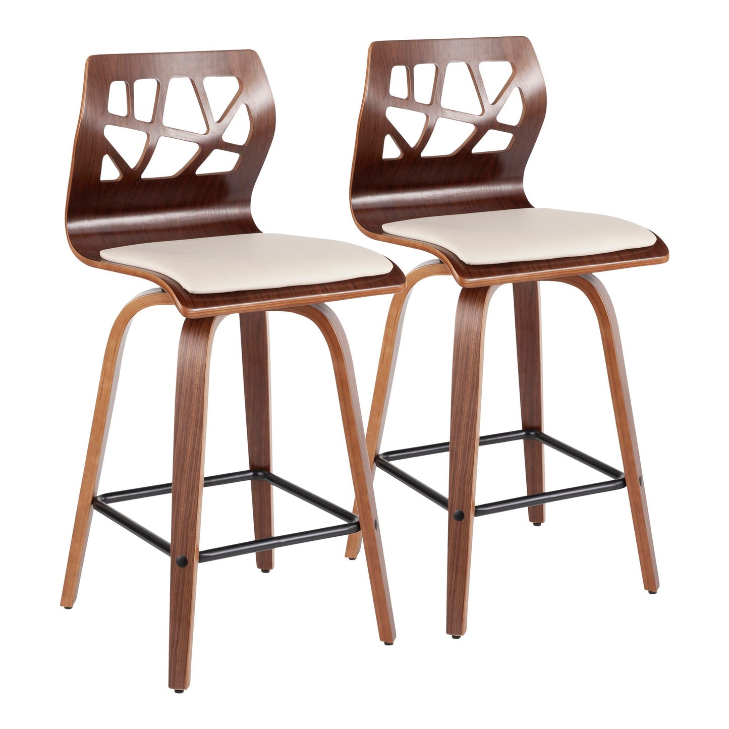 Folia - Mid Century Modern Counter Stool (Set of 2)- Unique Piece Furniture- {{Product type}}