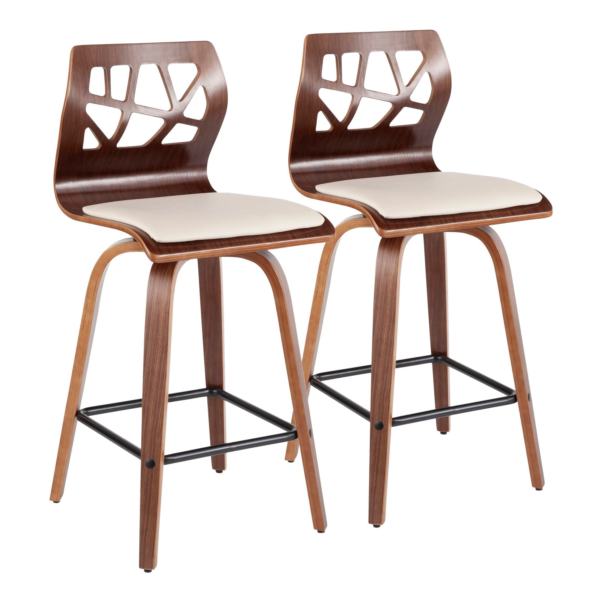 Folia - Mid Century Modern Counter Stool (Set of 2)- Unique Piece Furniture- {{Product type}}