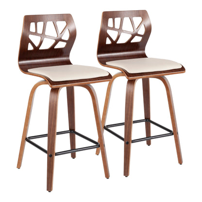 Folia - Mid Century Modern Counter Stool (Set of 2)- Unique Piece Furniture- {{Product type}}