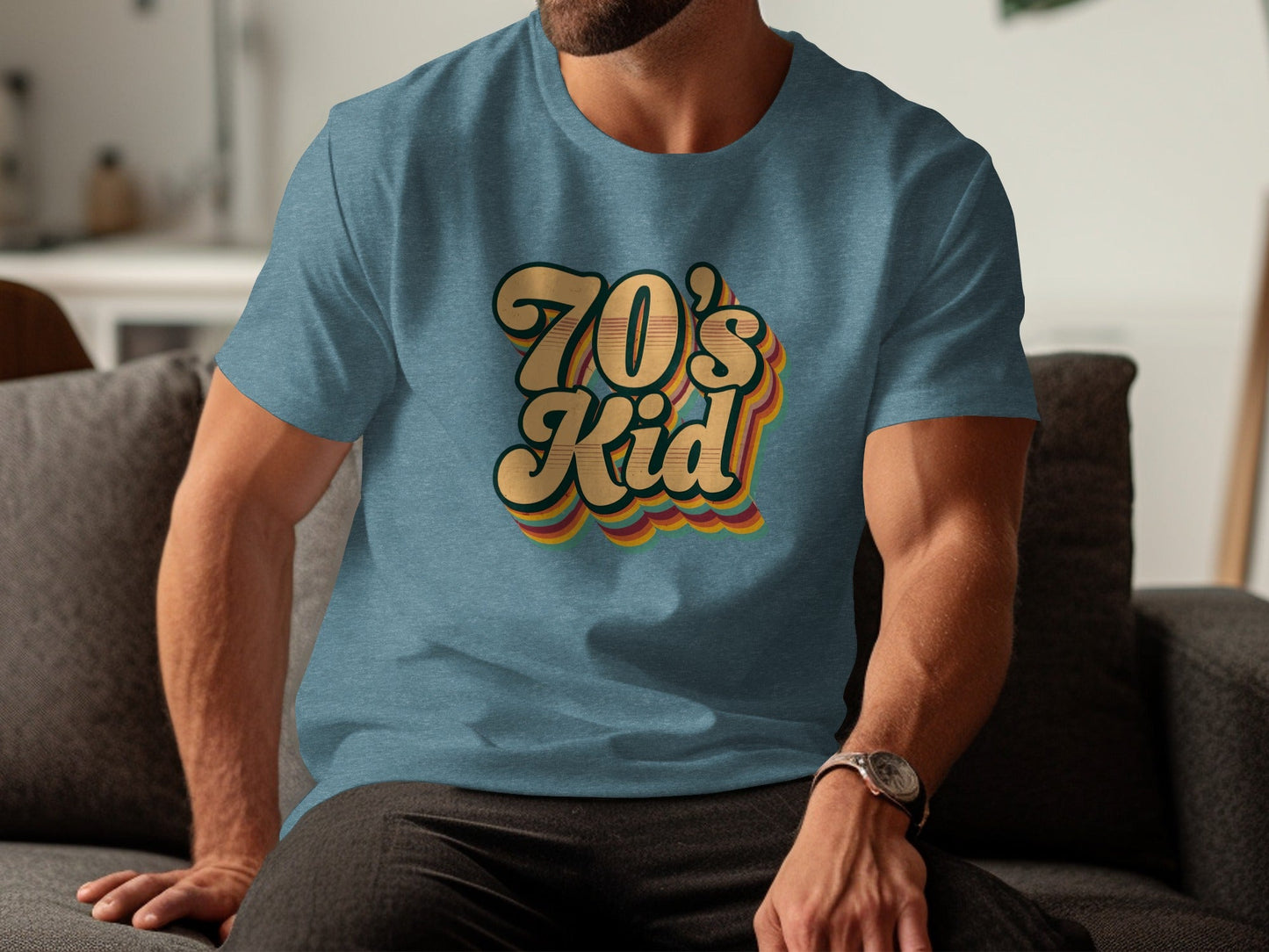 Retro Style 70s Kid With Colorful Layers T-Shirt- Cloud 16 Clothing Co.- {{Product type}}
