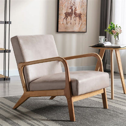 Classic Mid-Century Modern Accent Chairs, Open Framed Armchair With Cushioning- Unique Piece Furniture- {{Product type}}