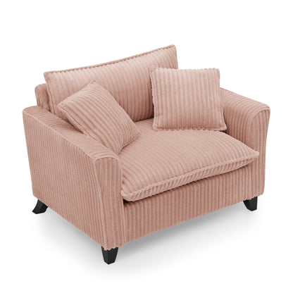 Lazy sofa chair, comfortable single-person sofa chair, with a backrest and soft seat cushion, having armrests on both sides, suitable for living room and bedroom - Pink- Montret- {{Product type}}