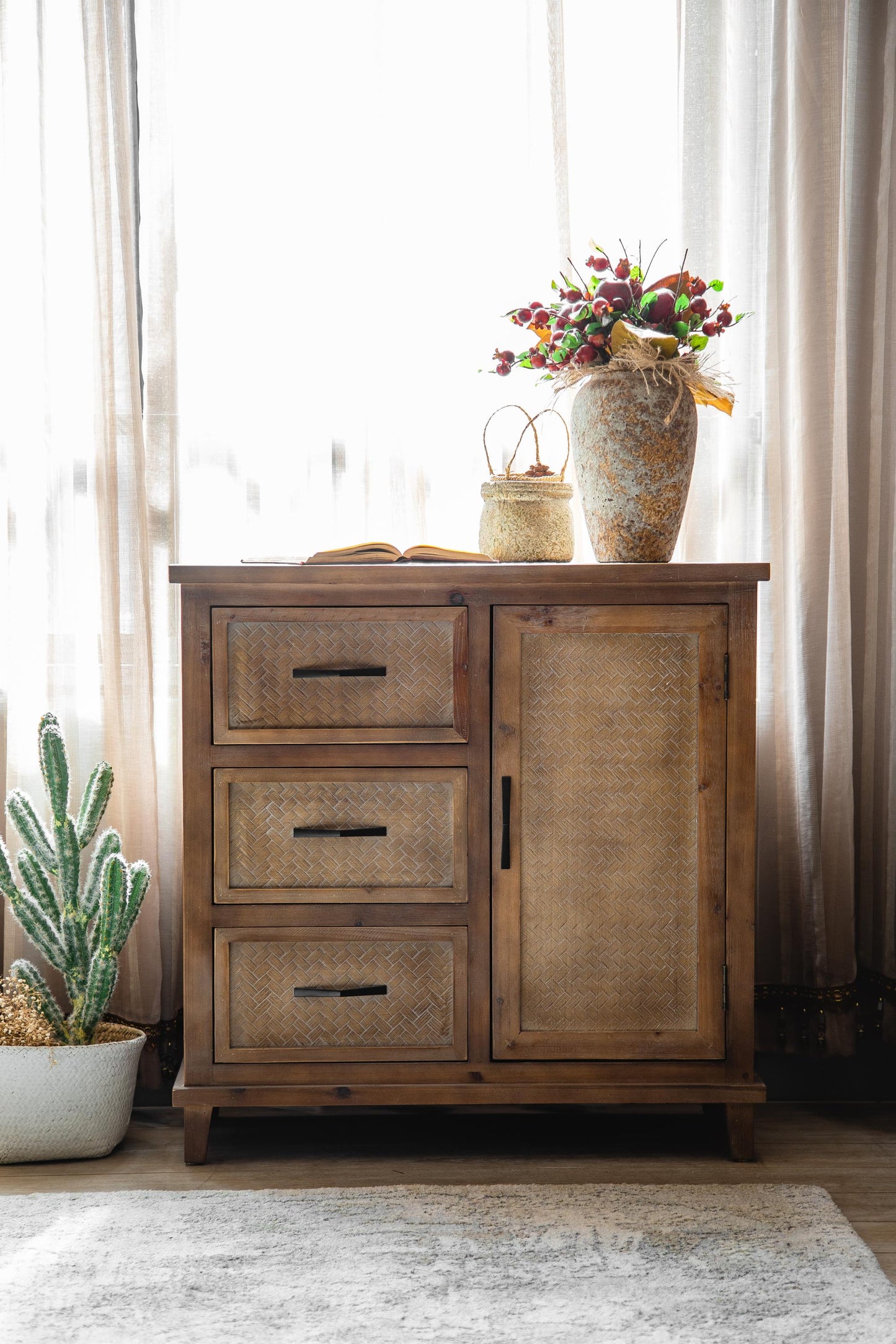 Antique Living Room Cabinets Wood Multifunctional Cabinet Chest of Drawers