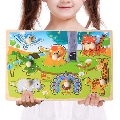 Baby Montessori Wooden Puzzle Board - Kia Day Design