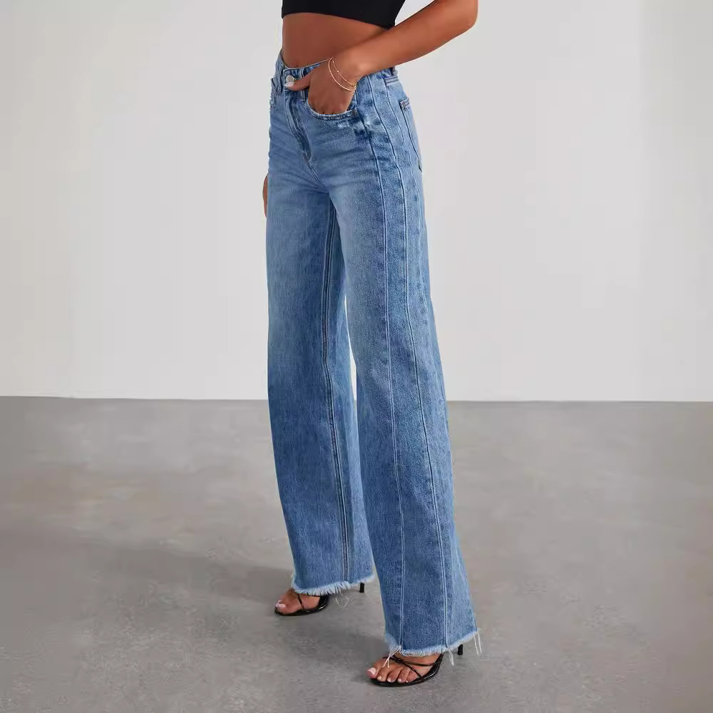 Frayed Hem Jeans - - Women's Fashion - Women's Clothing - Bottoms - Jeans