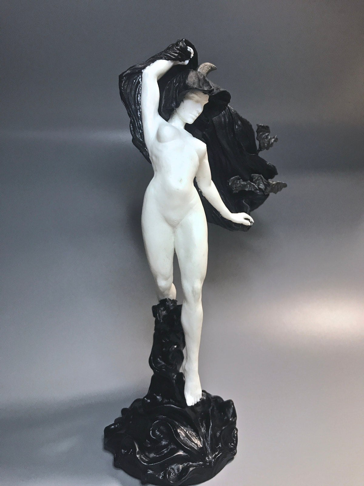 Nyx, the Goddess of the Night Statue, B&W Finish | Mythological Deities Figurine | Myths and Legends Character| Mythic Art for Gothic Decor - -