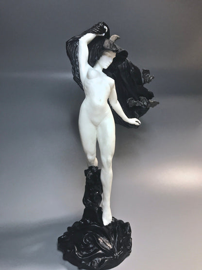 Nyx, the Goddess of the Night Statue, B&W Finish | Mythological Deities Figurine | Myths and Legends Character| Mythic Art for Gothic Decor - -