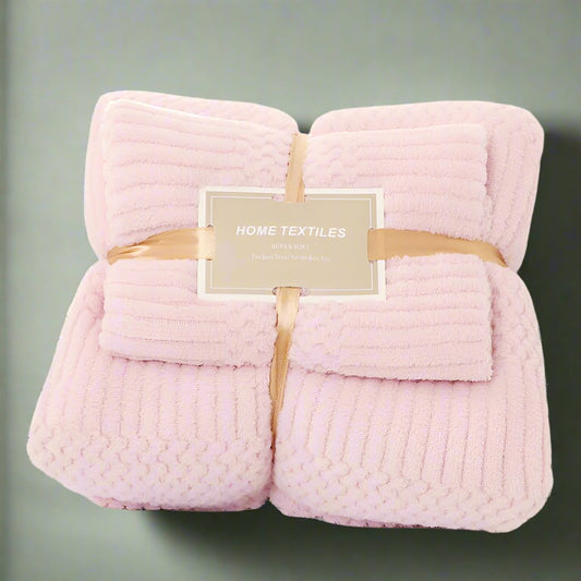 Cotton Fleece Thick 2 Pcs Bath Towel Set Beauty Towel Set Super Soft Absorbent